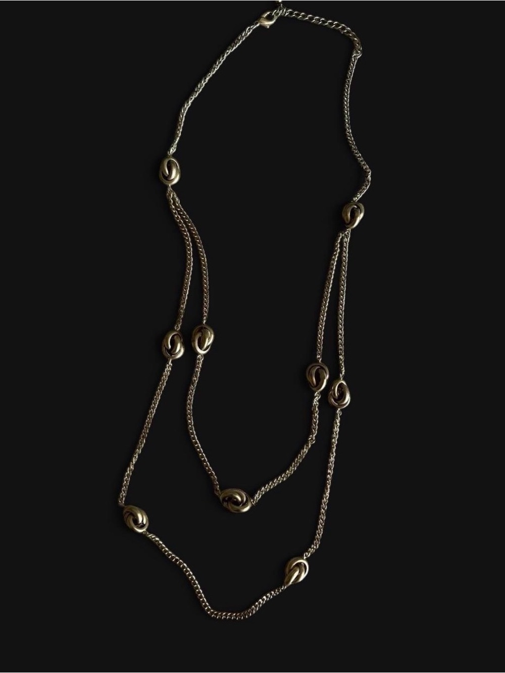 Long Gold Knot Accent Necklace for Women